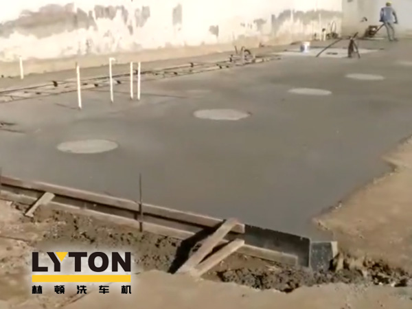 中石化lyton fx11 9刷隧道式全自動洗車機土建施工完畢！洗車設備即將安裝！